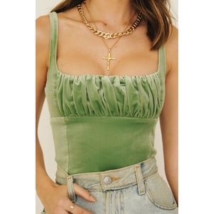 NWT Verge Girl Mid 90's Velvet Ruched Top